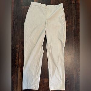 Banana Republic Women's Striped Cream ankle pants